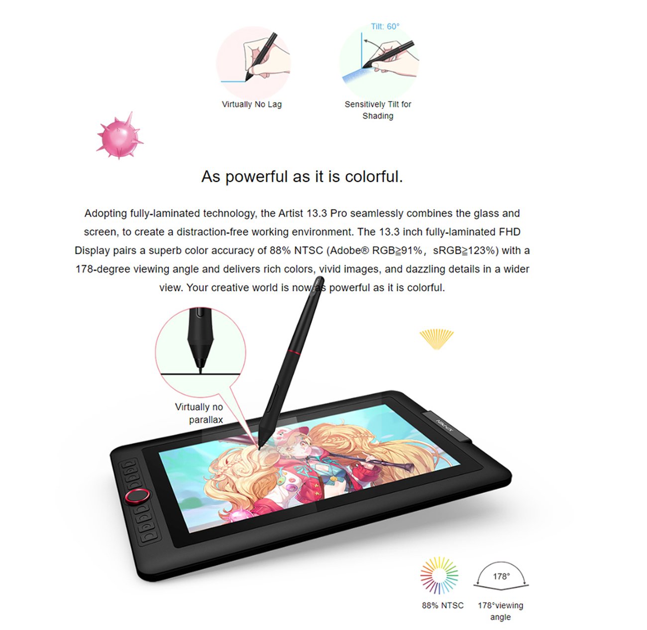 XP-PEN Artist13.3 Pro 13.3 Inch IPS Drawing Monitor Pen Display